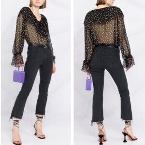 MOTHER The Insider Crop Step Fray Black Jeans Women 'Size 26 Not Guilty